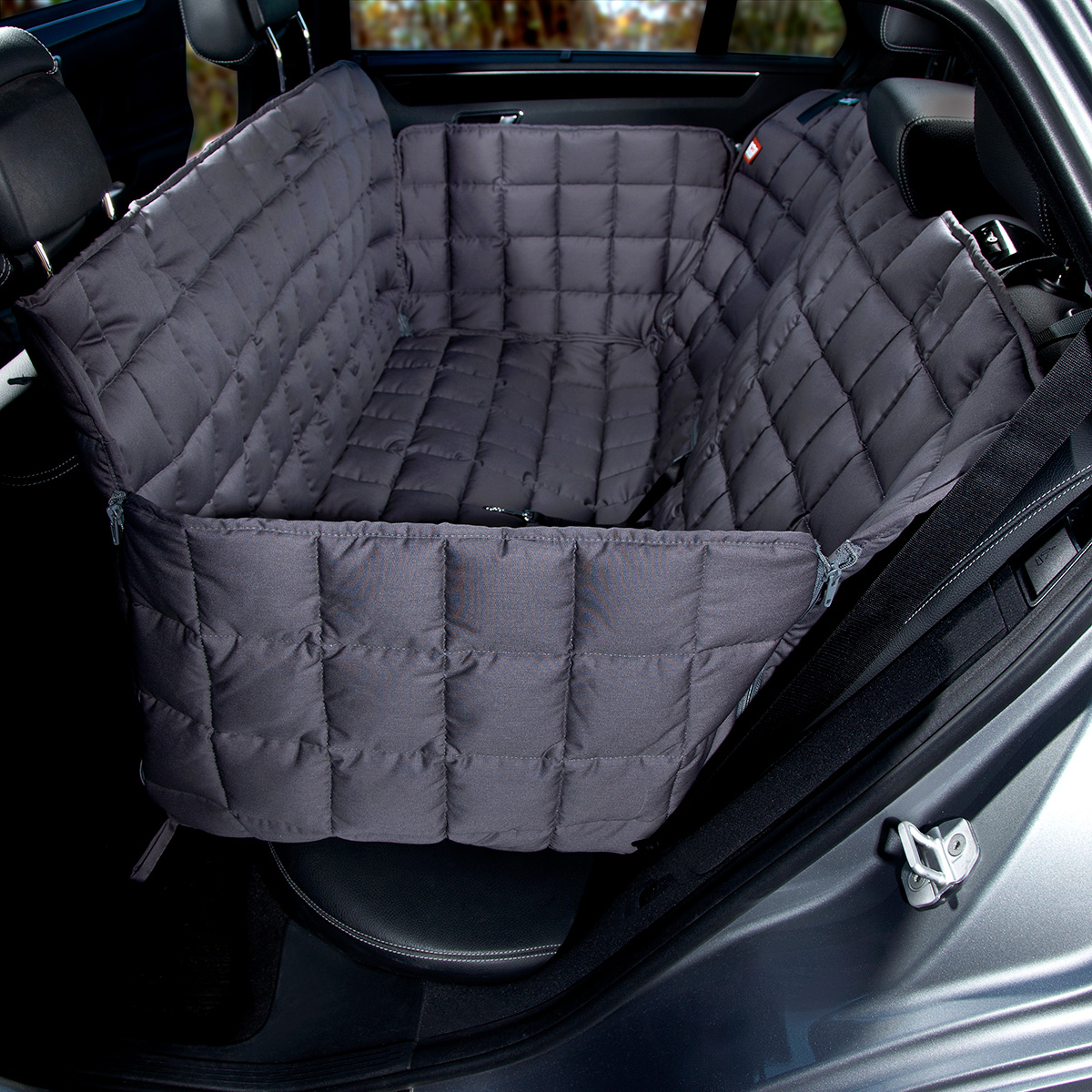 Autoschondecke für die Rückbank (Schutz über 3-Sitzflächen) grau