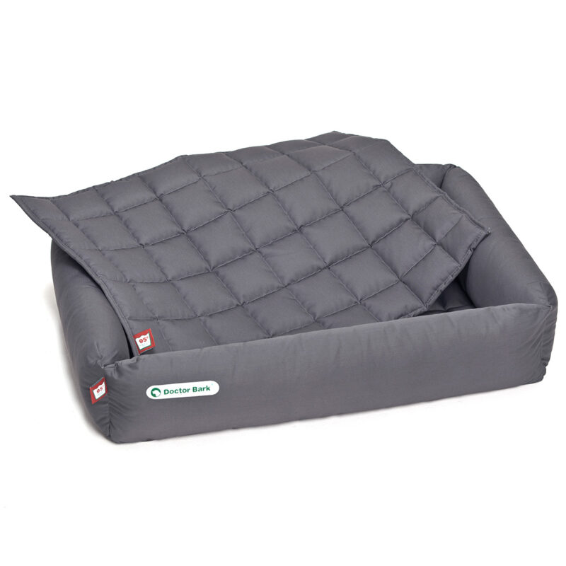 Hundebett-Set - Decke grau- Doctor Bark - Gr. l