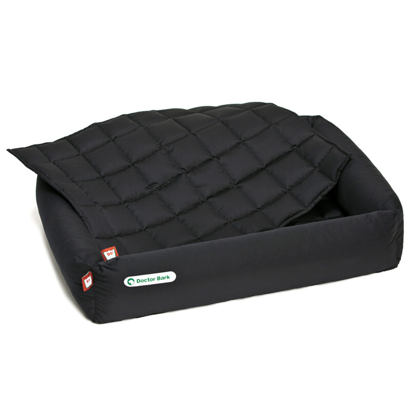 Hundebett-Set - Decke schwarz - Doctor Bark - Gr. l