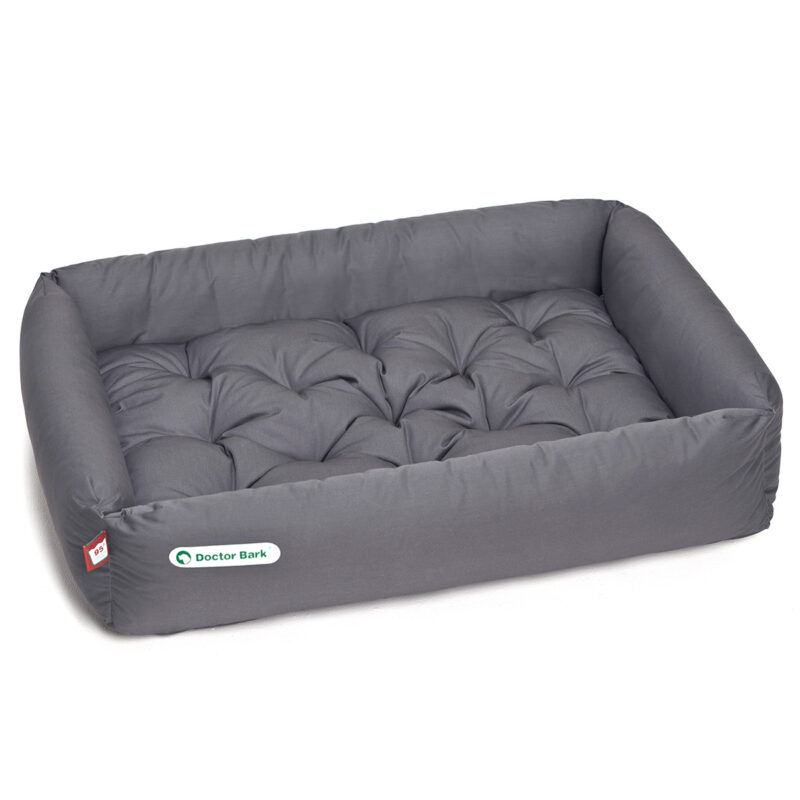 Hundebett-Set - Kissen grau - Doctor Bark - Gr. l