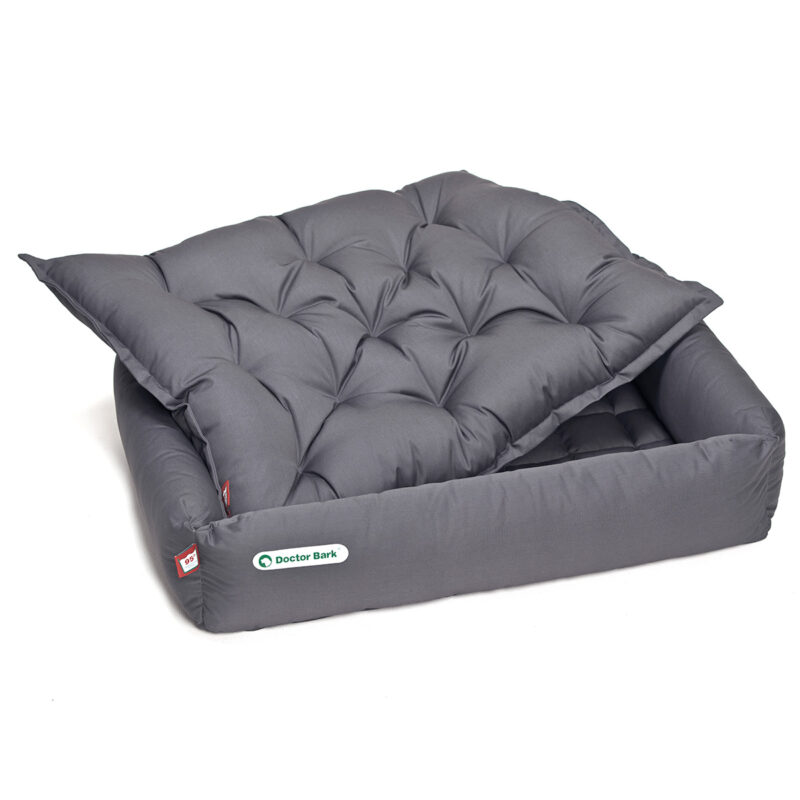 Hundebett-Set - Kissen grau - Doctor Bark - Gr. l