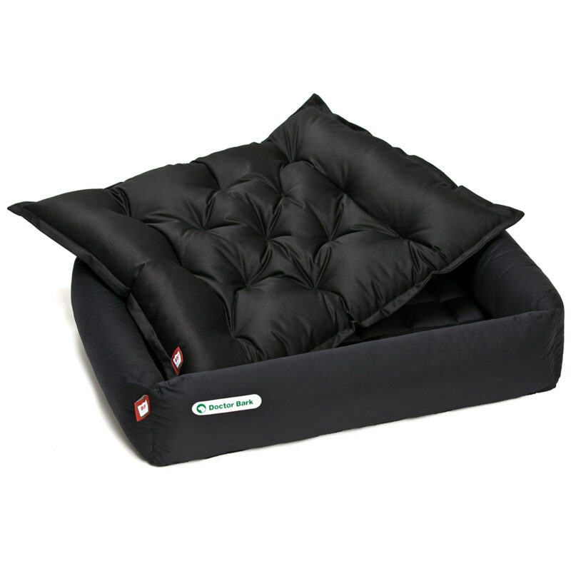 Hundebett-Set - Kissen schwarz - Doctor Bark - Gr. l